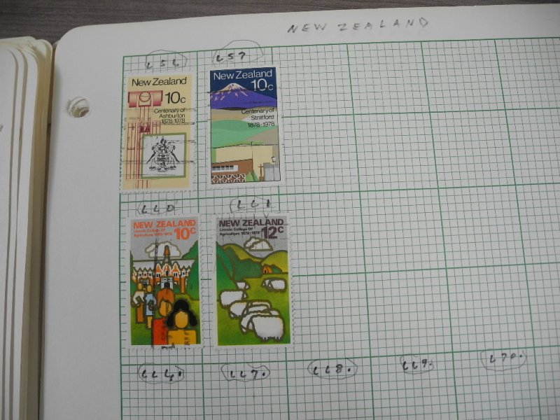 NEW ZEALAND, assortment of Stamps hinged on pages