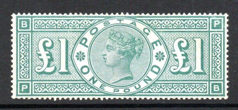 GB QV SG212 £1 Green Fine Mint Very Lightly Hinged Cat £4,000