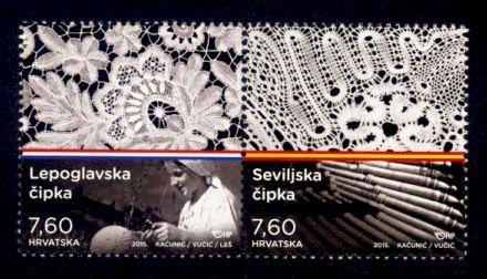 Croatia Sc# 944 MNH Lace (Pair)