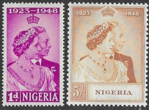 Nigeria # 73-74  KGVI Silver Wedding 1948  (2)  VLH  Unused
