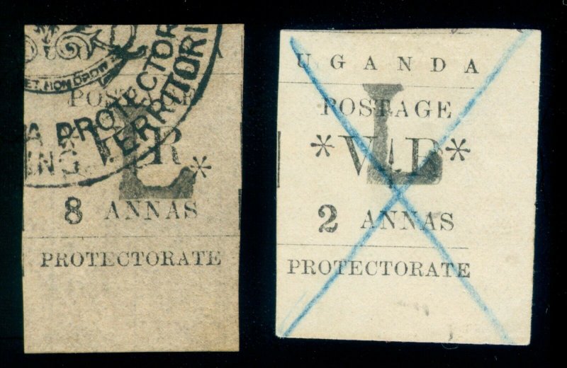 MOMEN: UGANDA SG #71,74 1896 USED LOT #60005