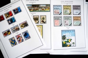 COLOR PRINTED COCOS ISLANDS 1963-2020 STAMP ALBUM PAGES (69 illustrated pages)