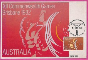 ag3365 - AUSTRALIA - POSTAL HISTORY - Maximum Card - 1982 SPORTS Games-