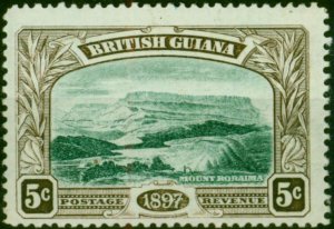 British Guiana 1898 5c Deep Green & Sepia SG219w Fine MM
