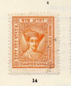 Indore 1920s Early Issue Fine Used 1/4a. NW-256611