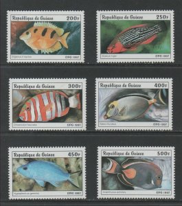 Thematic Stamps Animals - GUINEA REPUB. 1997 FISH 1747/52  6v mint