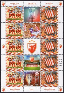1736 - SERBIA 2021 - Red`s Stars Family - Football - Coat of Arms - MNH Sheet