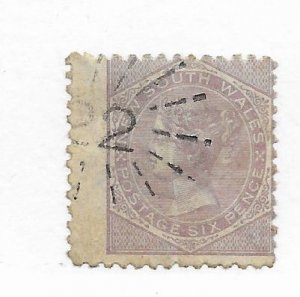 New South Wales #66d Faults - Stamp - CAT VALUE $20.00