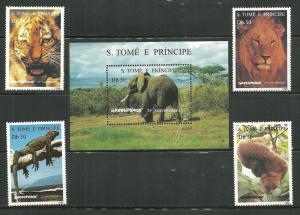 St Thomas & Prince 1237-41 MNH Greenpeace SCV 19.25