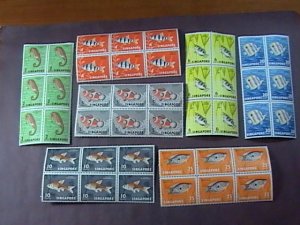 SINGAPORE # 53-59-MINT NEVER/HINGED--COMPLETE SET IN BLOCKS OF 6---1962