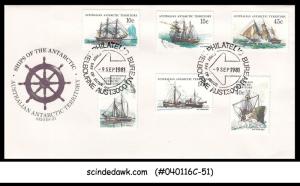 AUSTRALIAN ANTARCTIC TERRITORY - 1981 SHIPS OF THE ANTARCTIC - 6V - FDC