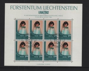 Liechtenstein  #735-736  cancelled  1982   Prince and Princess in  sheets of 8