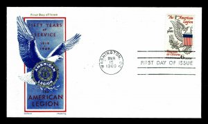 1969 US.#1369 American Legion 1st Day Cover Jackson Chickering Cache  (E#5062)