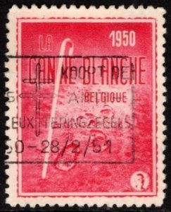 1950 Belgium Charity Poster Stamp La Canne Blanche Braille League Journal Used