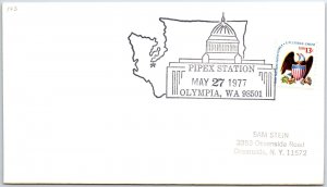 US SPECIAL EVENT COVER PIPEX STAMP STATION AT OLYMPIA WASHINGTON 1977 V5