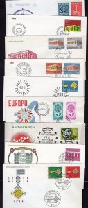 EUROPA 1957-80's COLLECTION OF 22 EUROPA COVERS INLCUDING CONSEIL DE L'EUROPE