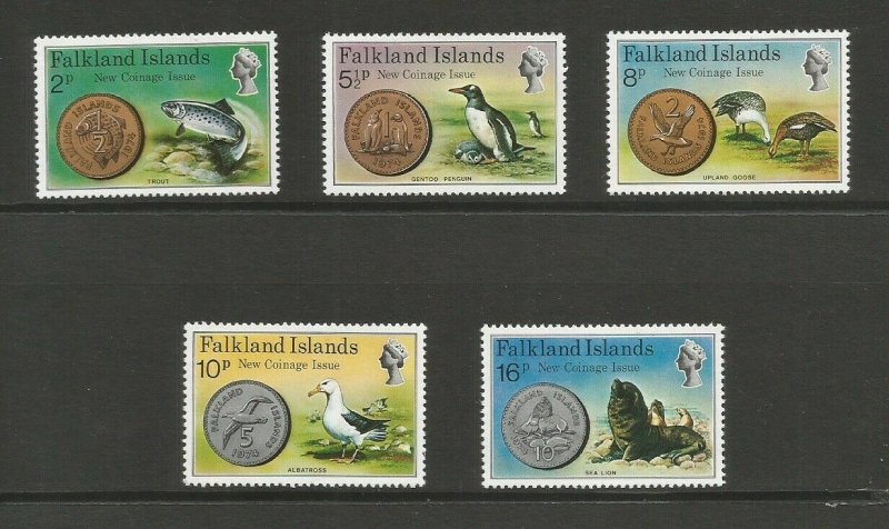 Falkland Islands 1975 New Coinage Unmounted Mint Set SG 316/20