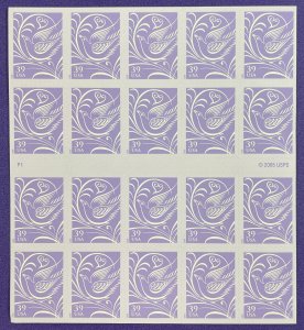 Scott 3998 OUR WEDDING Pane of 20 US 39¢ Stamps MNH 2006