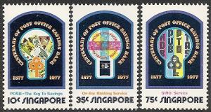 Singapore 279-81 MNH 1977 Post Office Savings Bank