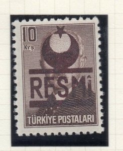 Turkey 1951-54 Early Issue Fine Mint Hinged 10k. Resmi Optd NW-17779