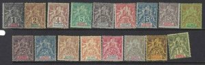 French Guinea 1892 SC 1-17 Mint Set