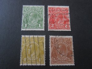 Australia 1931 Sc 114,116,118,120 KGV FU