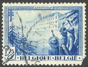 Belgium Sc# B130 Used 1932 1.75fr+ 25c deep blue Waterloo Sanatorium