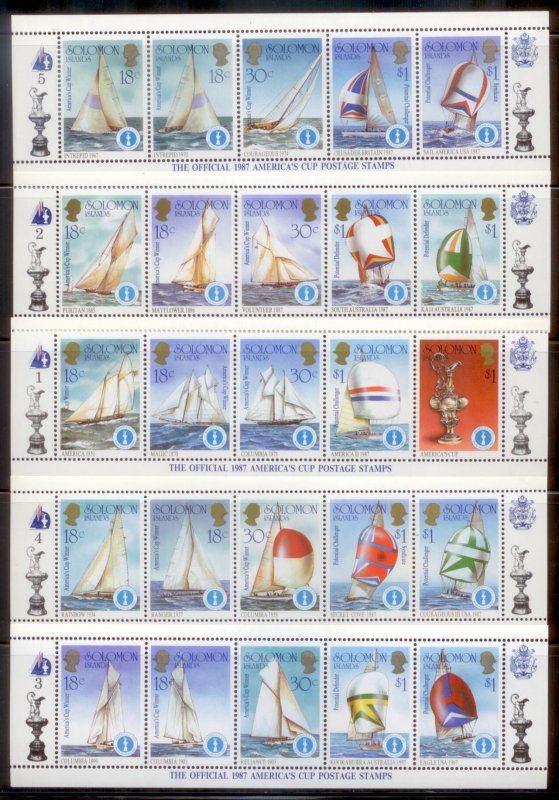 Solomon Islands 1987  SC# 570-4a-j Ships S/S MNH L189