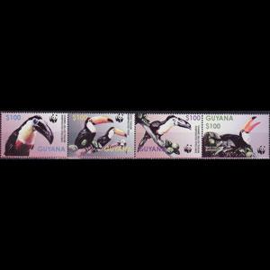 GUYANA 2003 - Scott# 3792 WWF-Toucans Set of 4 NH