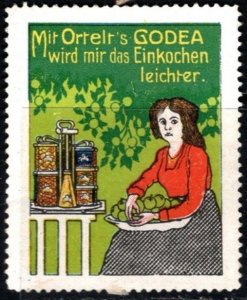 Vintage Germany Poster Stamp Orrelr's Godea Makes Preserving Easier For Me
