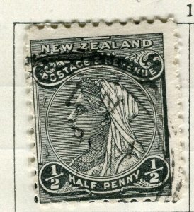 NEW ZEALAND; 1882 early classic QV Sider Facer fine used 1/2d. value