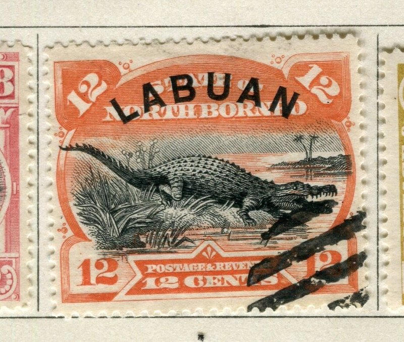 NORTH BORNEO LABUAN; 1894 early classic QV Pictorial issue fine used 12c. value