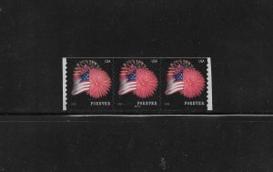 US Stamps: #4854; Forever 2014 Flag & Fireworks Coil Issue; PNC3 #P1111; MNH