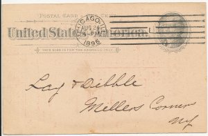 1895 Chicago Illinois Machine Cancel on UX12 Postal Card