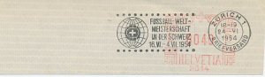 Postmark cut Switzerland 1954 World Cup Football - Switzerland 1954