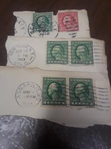 usa used on piece 1910-1915 regular issues lot