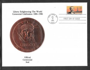 #2147 Statue of Liberty FDC With Copper Flown on Discovery (12500)