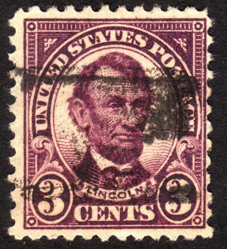 1923, US 3c, Lincoln, Used, Sc 555