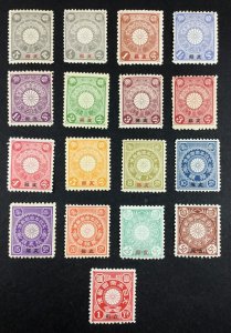 MOMEN: JAPAN OFFICES IN CHINA SC #1-10,12-18 1900-06 NO WMK MINT OG H LOT #68140