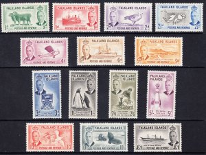 1952 FALKLAND ISLANDS KGVI DEFINITIVES (SG#172-185) MH VF