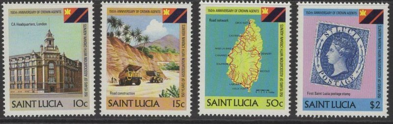 ST.LUCIA SG637/40 1983 150TH ANNIV OF CROWN AGENTS MNH