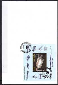 Mongolia, Scott cat. 2500C. Apollo Command Module s/sheet. First day cover. ^