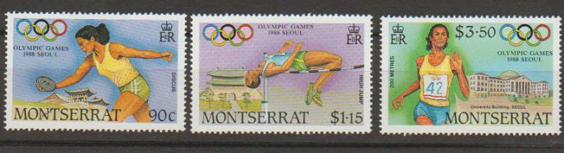 Montserrat SG 753 - 755 set of 3  MLH -  Olympics