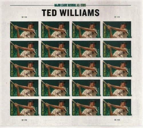 #4694 ted Williams Imperf Sheet - No die Cuts  - MNH
