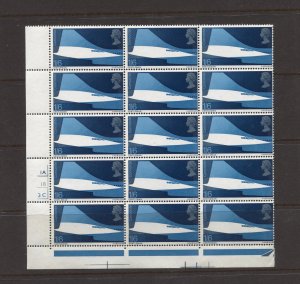 STAMP STATION PERTH GB #583 Concord  Corner Block of 15 MNH 1969