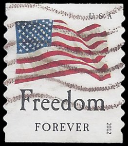 #4635 (45c Forever) Four Flags Freedom Coil Single 2012 Used