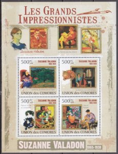 2009 Comoros Islands 2588-91KL Painting / Suzanne Valadon 10,00 €