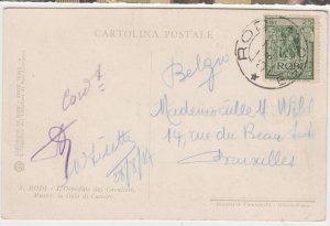 RODI (Rhodes) cover postmark Rodi, Egeo,  29 Aug. 1937 Postcard to Brussels