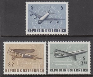 Austria C61-C63 Airplanes MNH VF