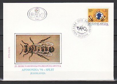 Yugoslavia, Scott cat. 2117. Bee Congress issue. First day cover.